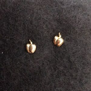 fake gold apple stud earrings